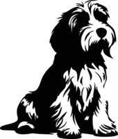 petit basset griffon venden zwart silhouet vector