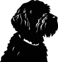 Portugees water hond zwart silhouet vector