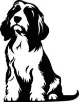 petit basset griffon venden zwart silhouet vector