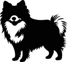 Amerikaans Eskimo hond zwart silhouet vector