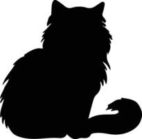 Perzisch kat zwart silhouet vector