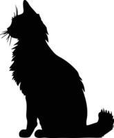 Turks Angora kat zwart silhouet vector