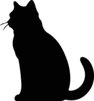 Brits kort haar kat zwart silhouet vector