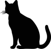 Bombay kat zwart silhouet vector