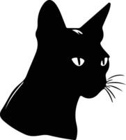 Siamees kat silhouet portret vector