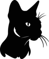 Siamees kat silhouet portret vector