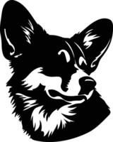 pembroke welsh corgi silhouet portret vector