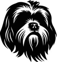 lhasa apso silhouet portret vector