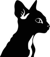 Cornish rex kat silhouet portret vector