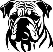 bulldog silhouet portret vector