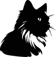 Birman kat silhouet portret vector