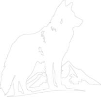 arctisch wolf schets silhouet vector