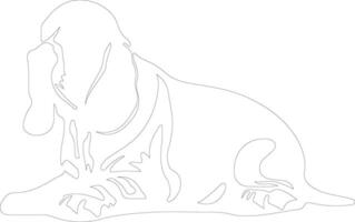 basset hond schets silhouet vector