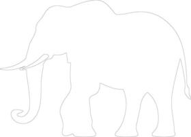 Afrikaanse olifant schets silhouet vector
