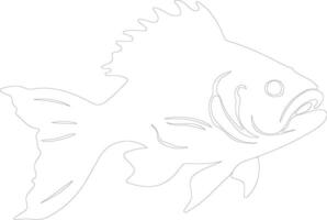 coelacanth schets silhouet vector