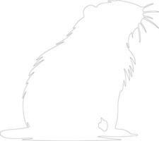 capibara schets silhouet vector