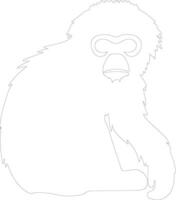 gibbon schets silhouet vector