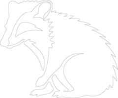 opossum schets silhouet vector