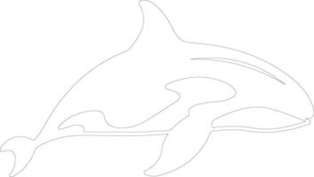 moordenaar walvis schets silhouet vector