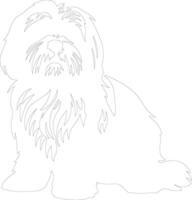 lhasa apso schets silhouet vector