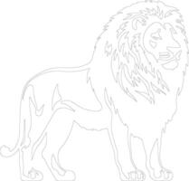 leeuw schets silhouet vector