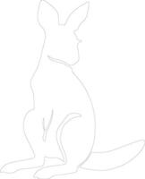 wallaby schets silhouet vector