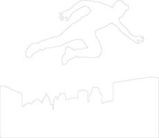 parkour schets silhouet vector