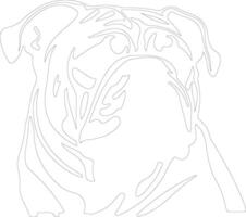 bulldog schets silhouet vector