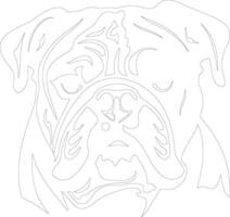 Engels bulldog schets silhouet vector