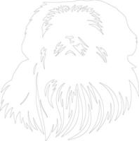 pekingese schets silhouet vector