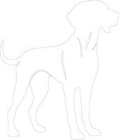 redbone coonhound schets silhouet vector