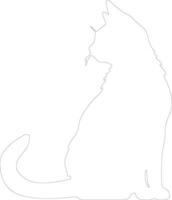 Japans bobtail kat schets silhouet vector