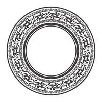 etnisch naadloos ronde patroon. wijnoogst kader grens ornament vector. klassiek overladen antiek filigraan element. barok bloemen stijl. decoratief grens voor kader, textiel, kleding stof, tapijt, tapijt, ring. vector