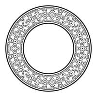 etnisch naadloos ronde patroon. wijnoogst kader grens ornament vector. klassiek overladen antiek filigraan element. barok bloemen stijl. decoratief grens voor kader, textiel, kleding stof, tapijt, tapijt, ring. vector