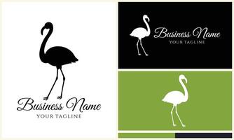 silhouet ooievaar flamingo logo sjabloon vector