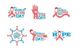 wereld aids dag activisme sticker collectie vector