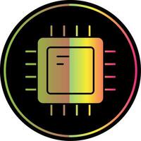 CPU glyph ten gevolge kleur icoon vector