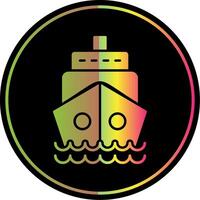 schip glyph ten gevolge kleur icoon vector