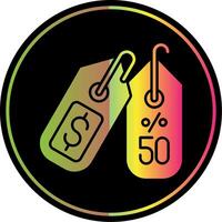 50 procent glyph ten gevolge kleur icoon vector