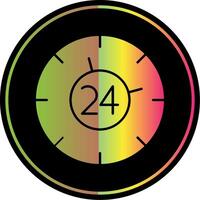 24 uren glyph ten gevolge kleur icoon vector