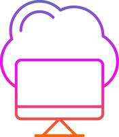 cloud computing lijn verloop pictogram vector