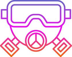 gas- masker lijn helling icoon vector