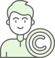 auteursrechten groen licht filay icoon vector