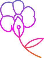 orchidee lijn helling icoon vector