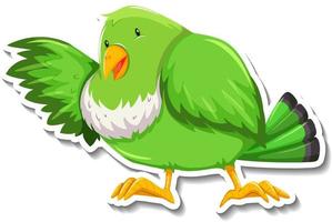 schattige groene vogel dieren cartoon sticker vector