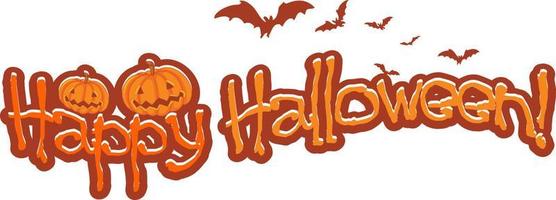 happy halloween-banner met enge pompoenen vector