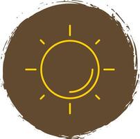 zon lijn cirkel geel icoon vector