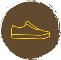 schoenen lijn cirkel geel icoon vector