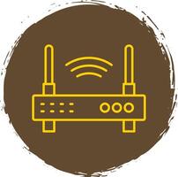 Wifi router lijn cirkel geel icoon vector
