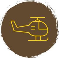 helikopter lijn cirkel geel icoon vector